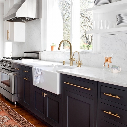 High quality solid wood custom blue shaker kitchen cabinet