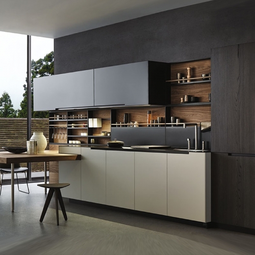 Hot selling fashion modern kitchen caibnets with wood countertrop