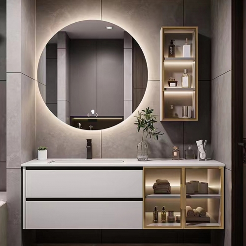 Popular Modern Wood Bathroom Vanities Waterproof Bathroom Cabinet