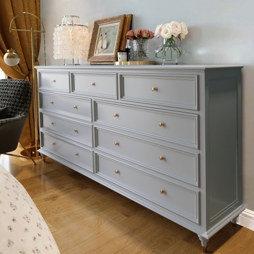 Solid Wood Chest of 9 Drawers Storage Cabinet Large Capacity Unit Living Room Furniture