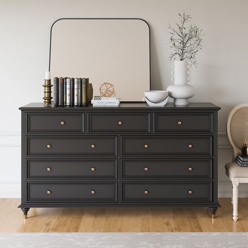 US Living room cabinet solid oak wooden storage chest of 8 drawers tall boy