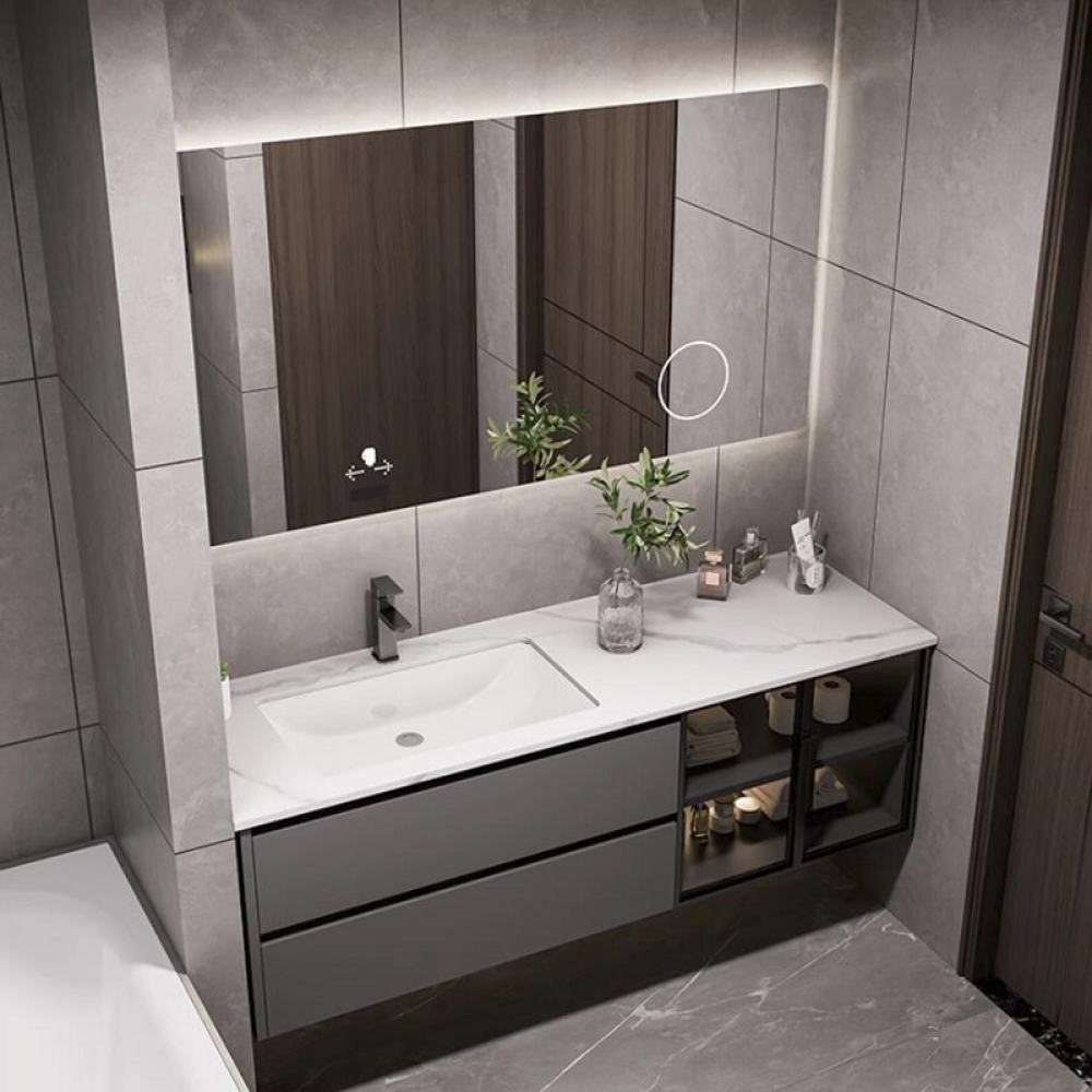 Popular Modern Wood Bathroom Vanities Waterproof Bathroom Cabinet