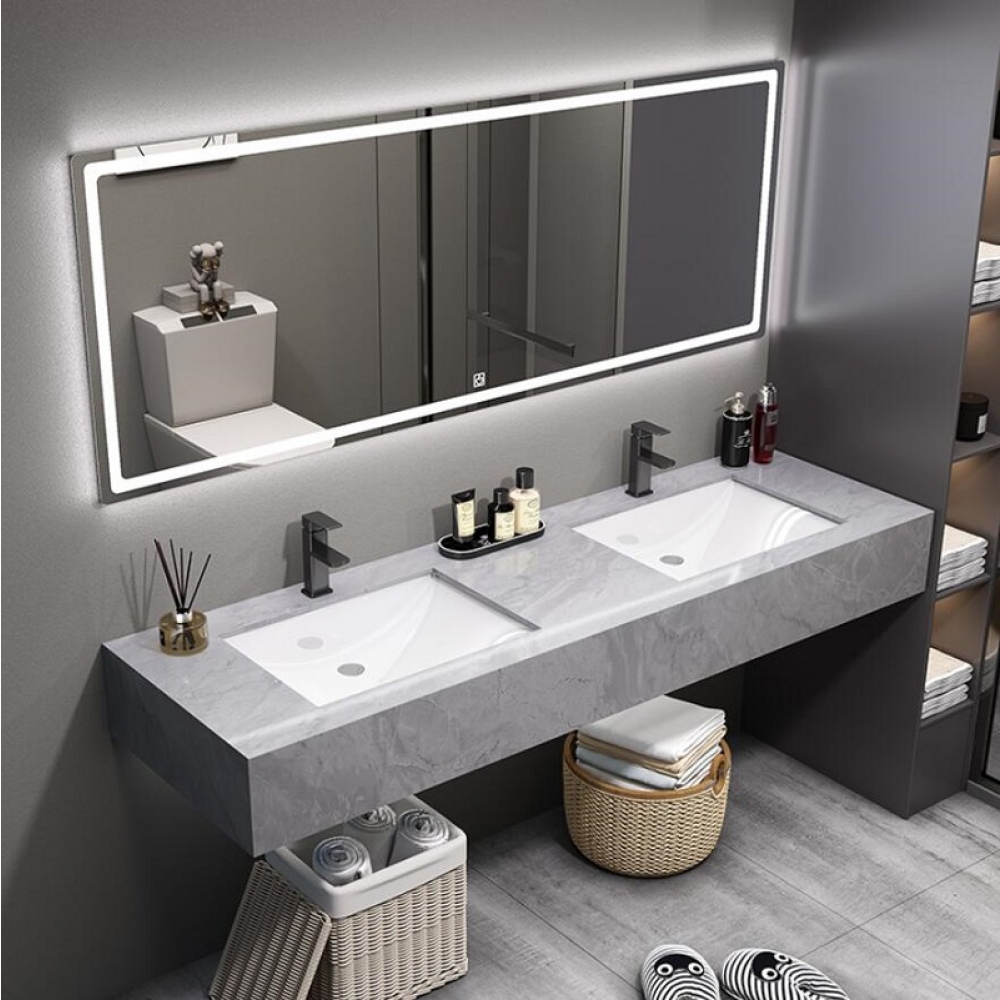 Solid Surface Sink Single Basin Large Vanity Wall Hung Marble Wash Basins