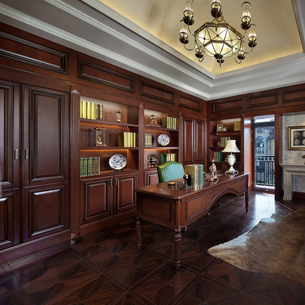 Whole house hotel solid wood custom cabinets and wall panel system