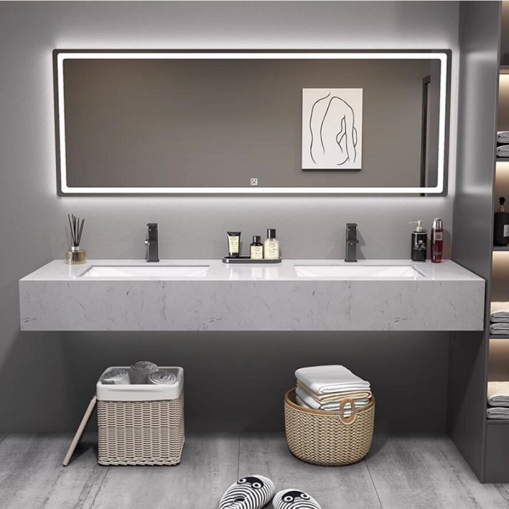Solid Surface Sink Single Basin Large Vanity Wall Hung Marble Wash Basins