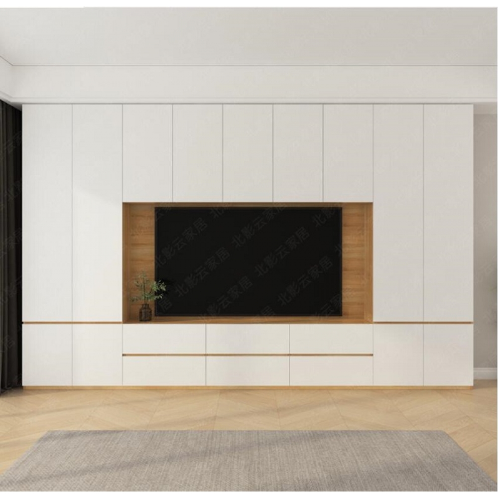Living room furniture white high gloss lacquer TV cabinets custom wall cabinets