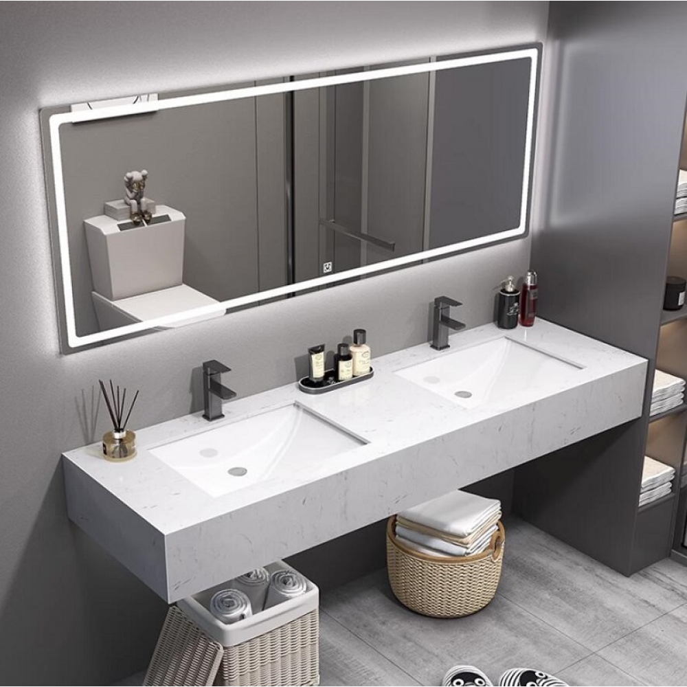 Solid Surface Sink Single Basin Large Vanity Wall Hung Marble Wash Basins