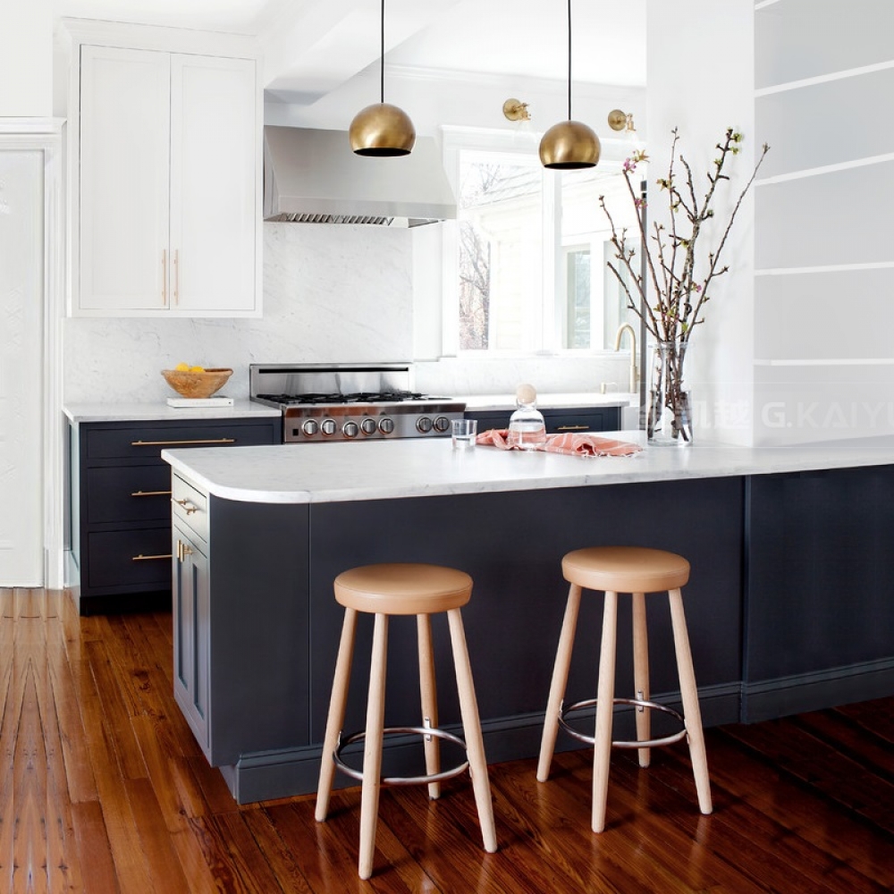 High quality solid wood custom blue shaker kitchen cabinet