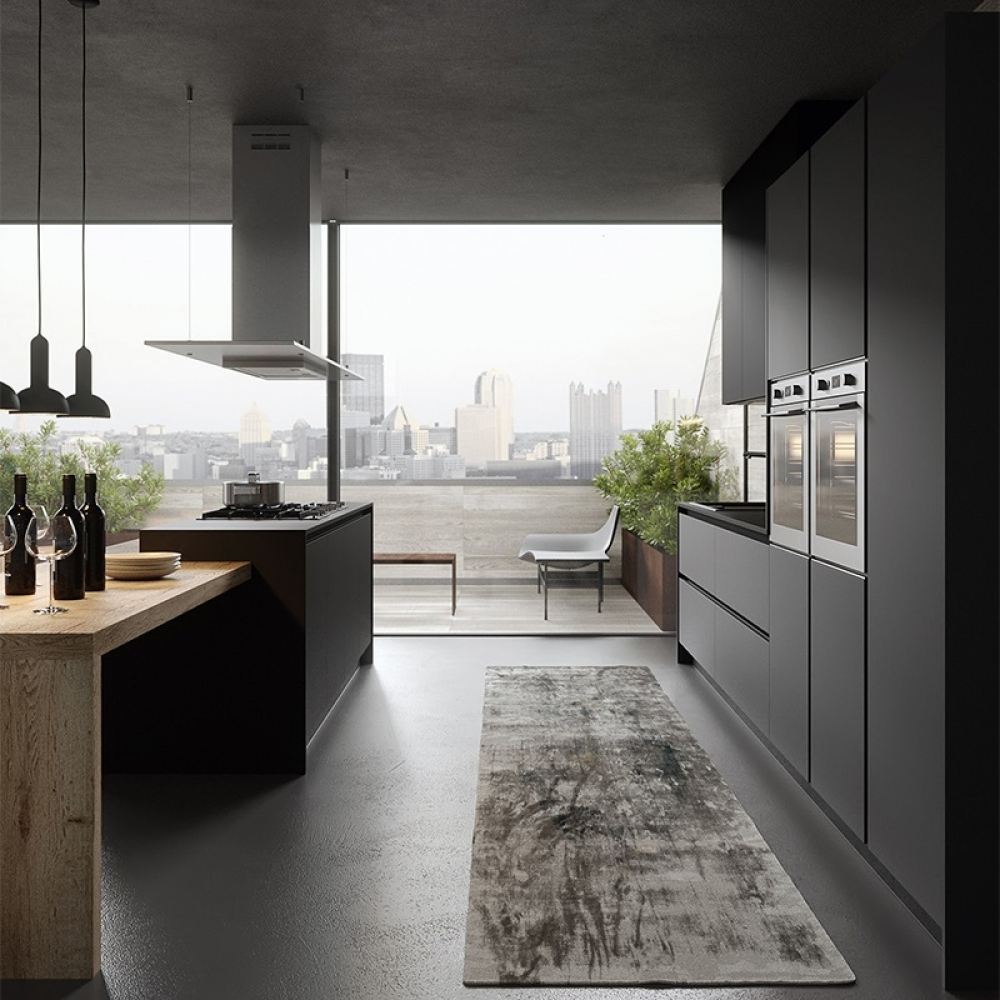 Modular wooden island modern painting grey kitchen caibnets