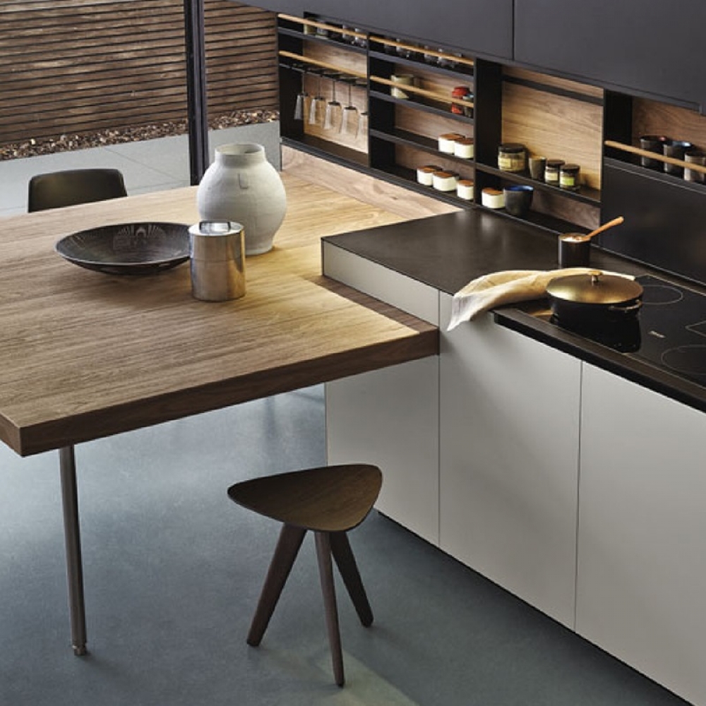 Hot selling fashion modern kitchen caibnets with wood countertrop