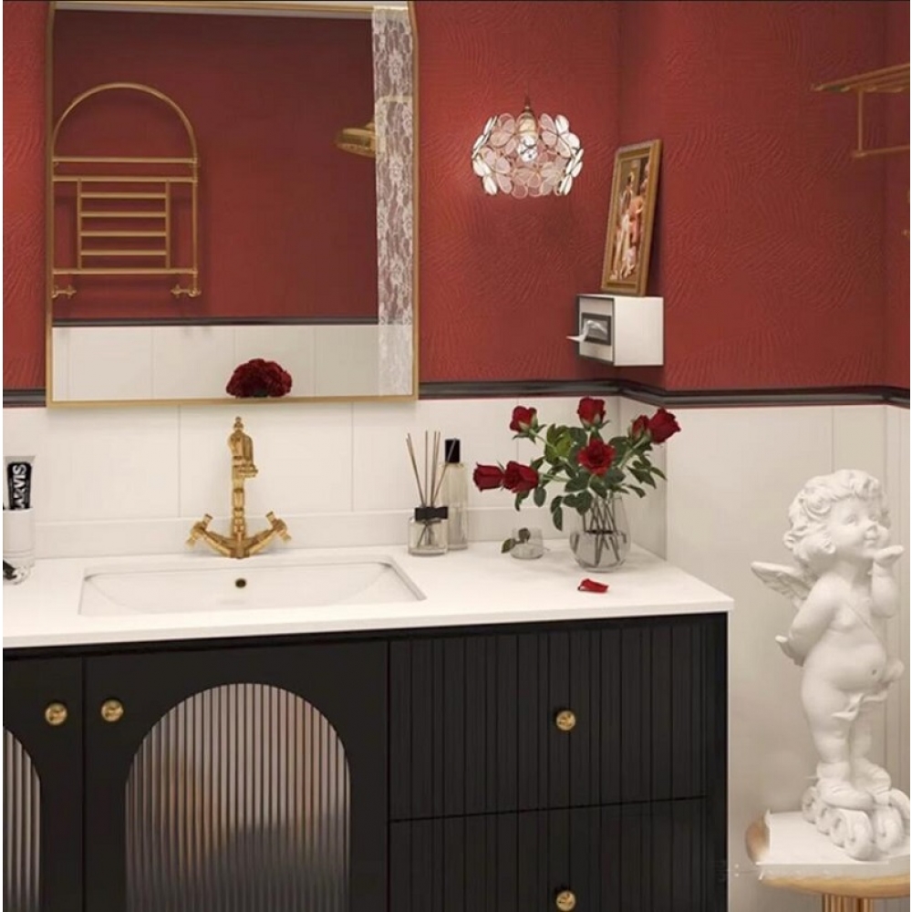 Luxury French Style Wood Marble Top grey painting Bathroom Vanity