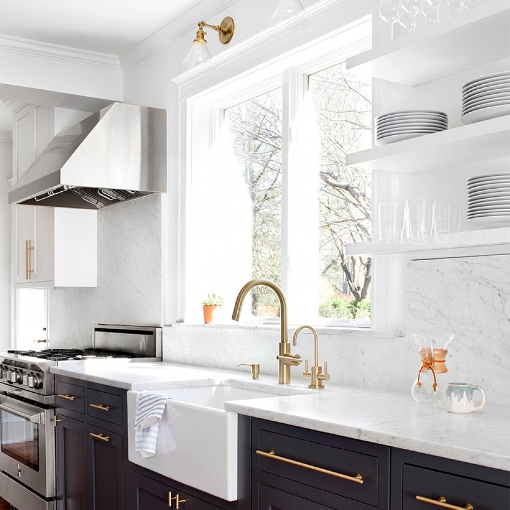 High quality solid wood custom blue shaker kitchen cabinet