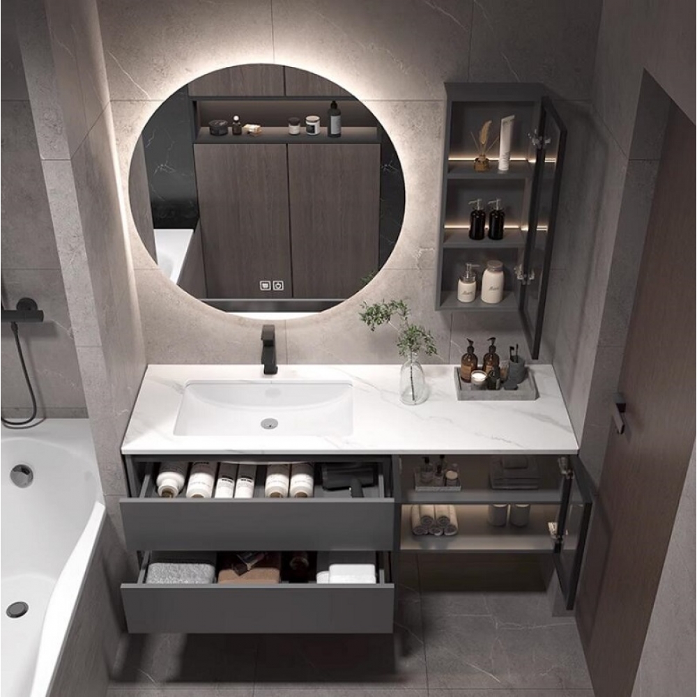 Popular Modern Wood Bathroom Vanities Waterproof Bathroom Cabinet