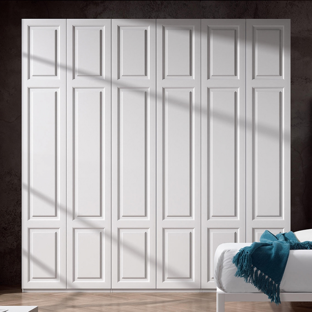 White free standing wood wardrobe for bedroom furniture