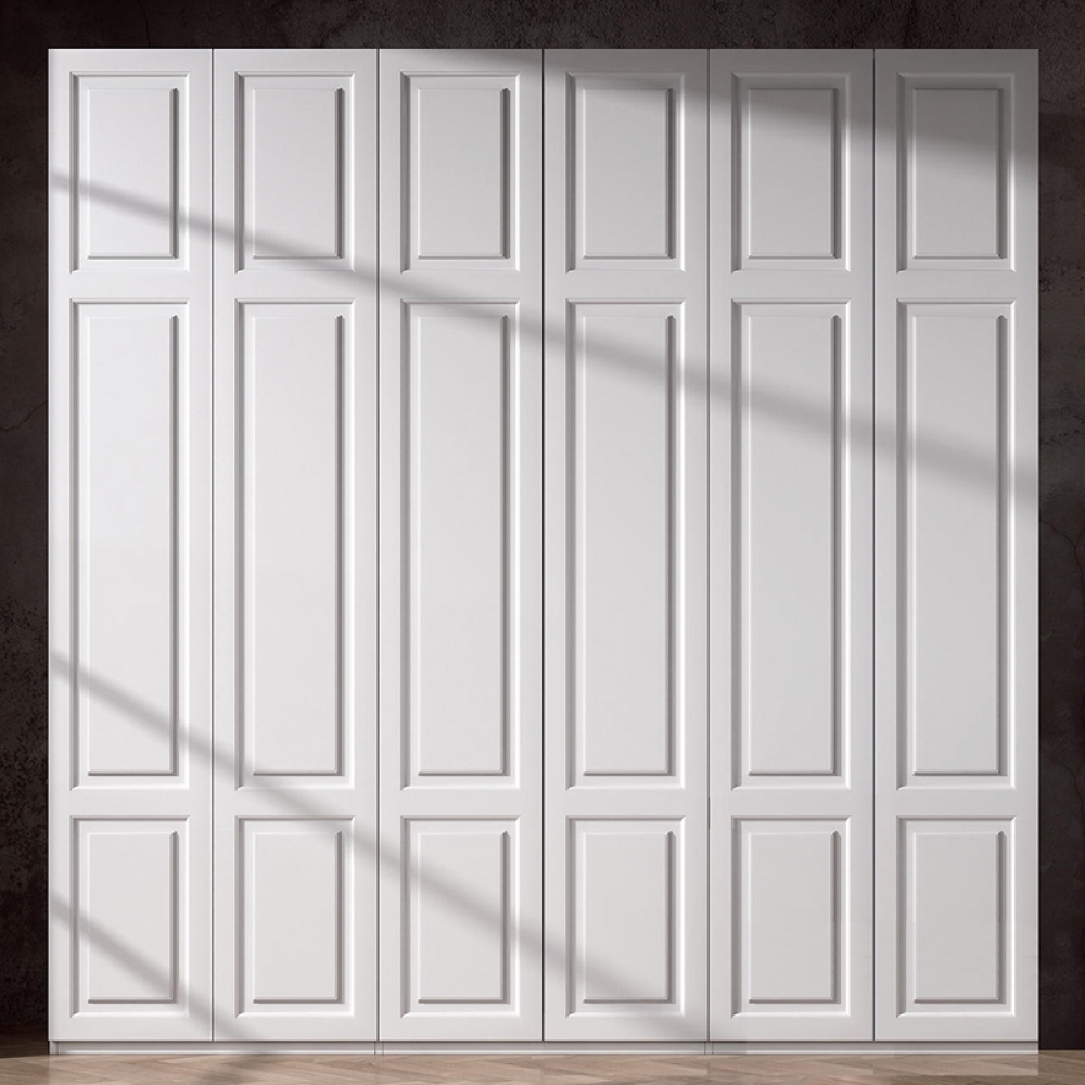 White free standing wood wardrobe for bedroom furniture