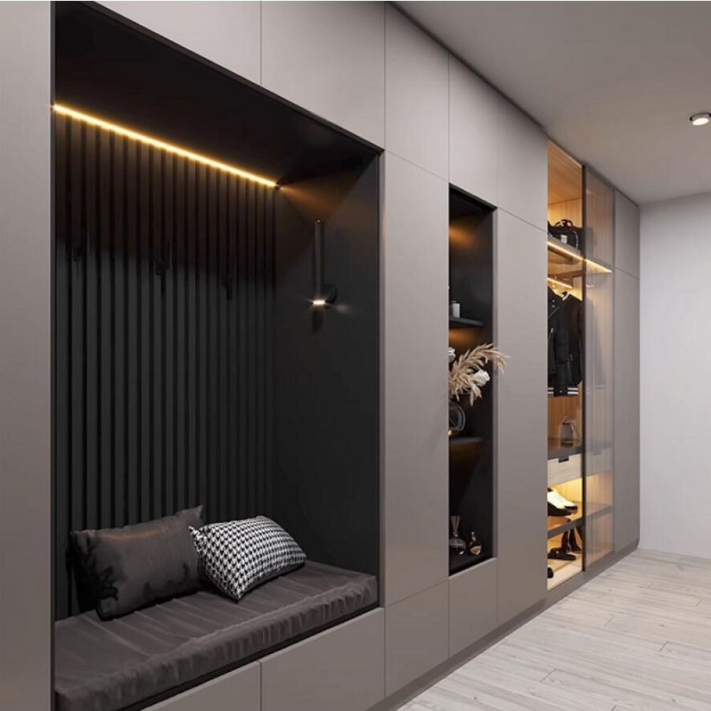 Hotel Modern Wooden Simple Designs Melamine Wall Wardrobe With Tv Cabinet& side boards