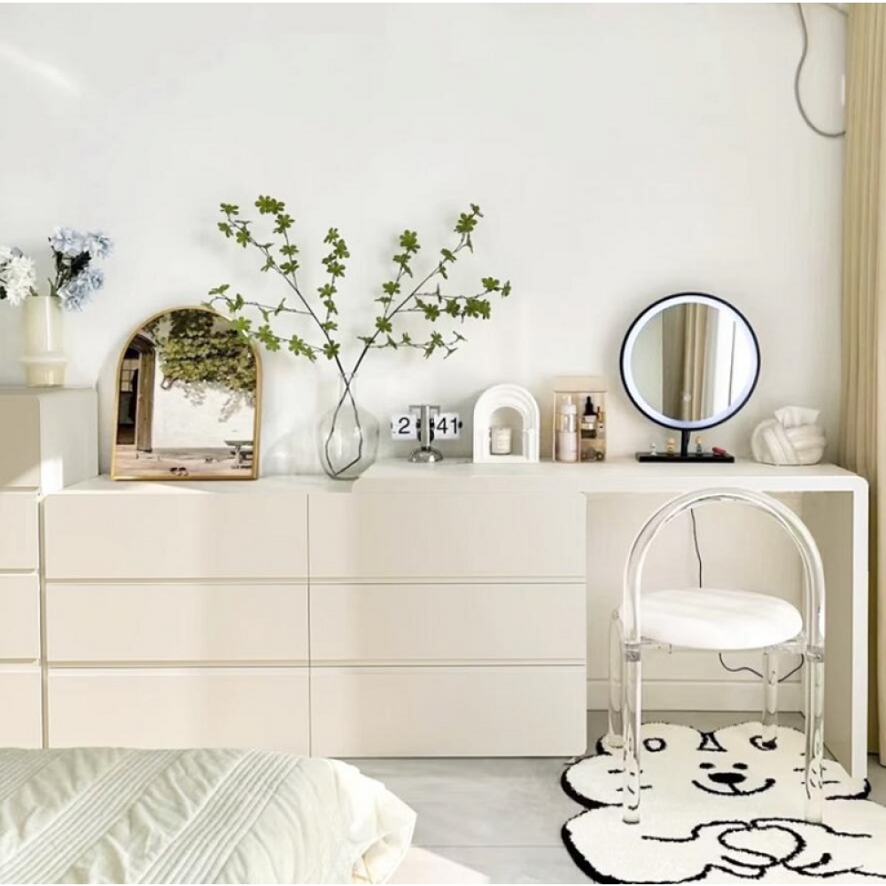 White and gold dressers 6 storage foldable drawers cabinet bedroom furniture