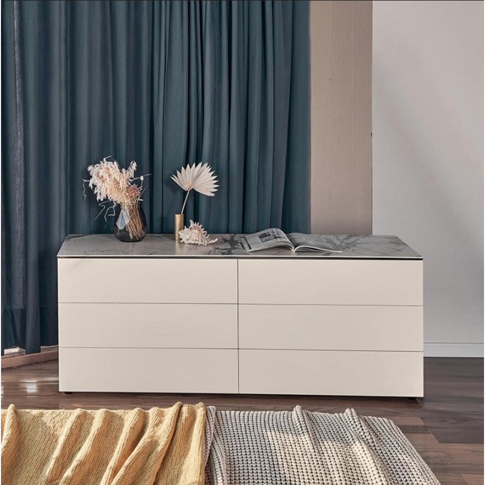White high glossy Cabinets with chest made in Chinanordic drawer storage cabinet