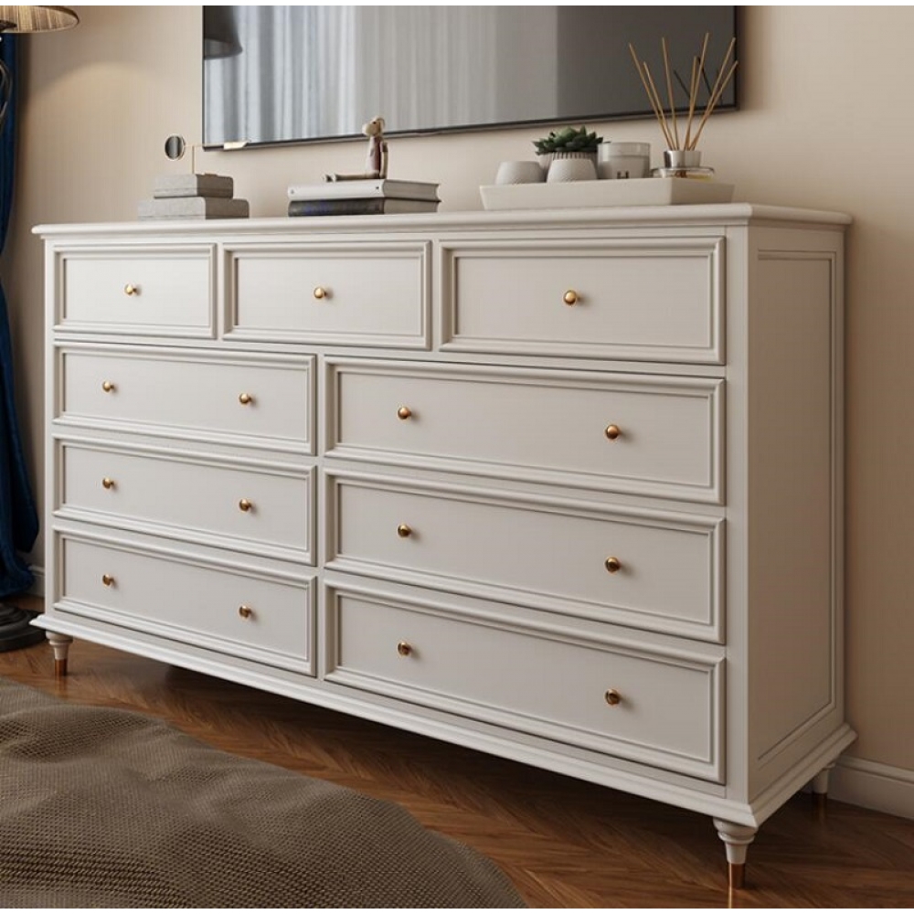 Solid Wood Chest of 9 Drawers Storage Cabinet Large Capacity Unit Living Room Furniture