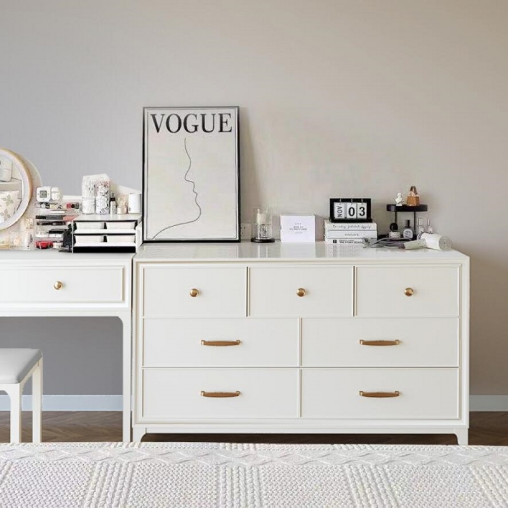 Wholesale Classic white Wooden Dresser Solid Wood 9 Drawer Chest drawer cabinets