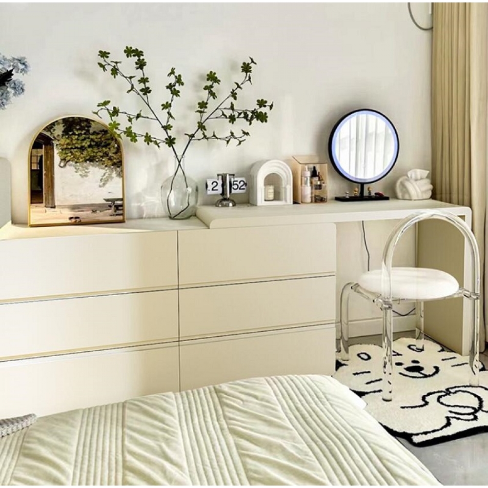 White and gold dressers 6 storage foldable drawers cabinet bedroom furniture