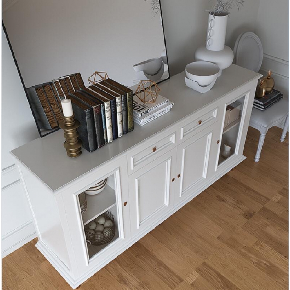White office living room side table cupboard drawer wood buffet sideboard cabinet for dining room